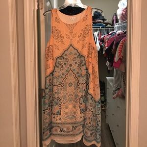 MIDI orange tank shift dress