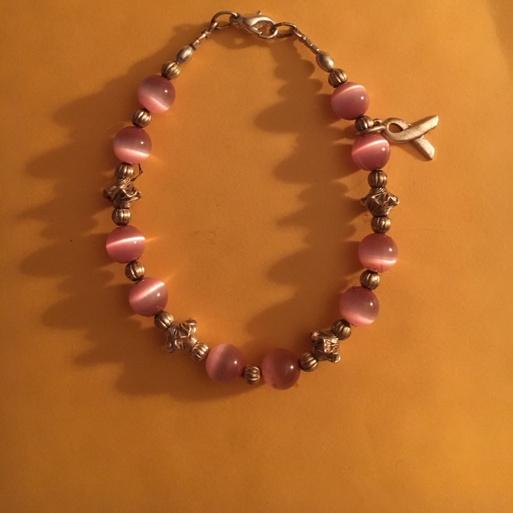 .925 Silver Breast Cancer Bracelet