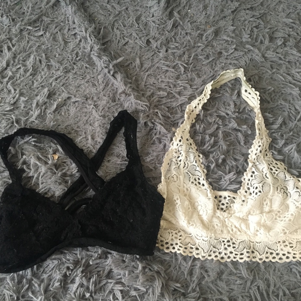 3 lace bralettes