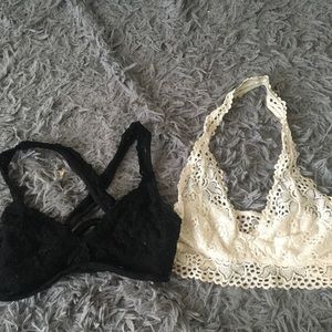 3 lace bralettes