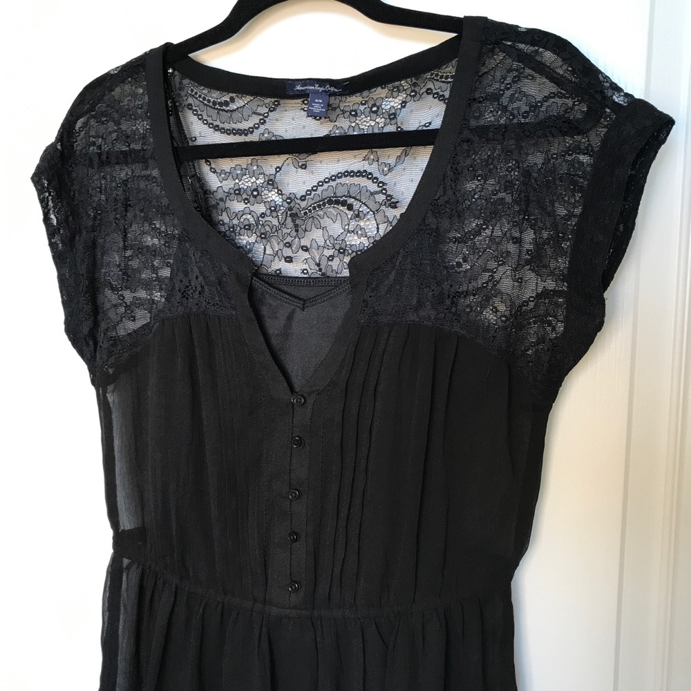 Black, lace top dress