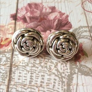 Silver Rose Stud Earrings