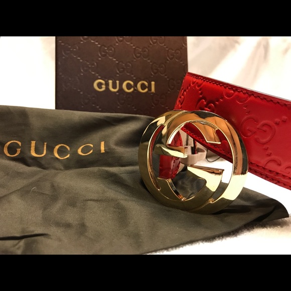 Red Guccissima Gucci Belt - Picture 1 of 6