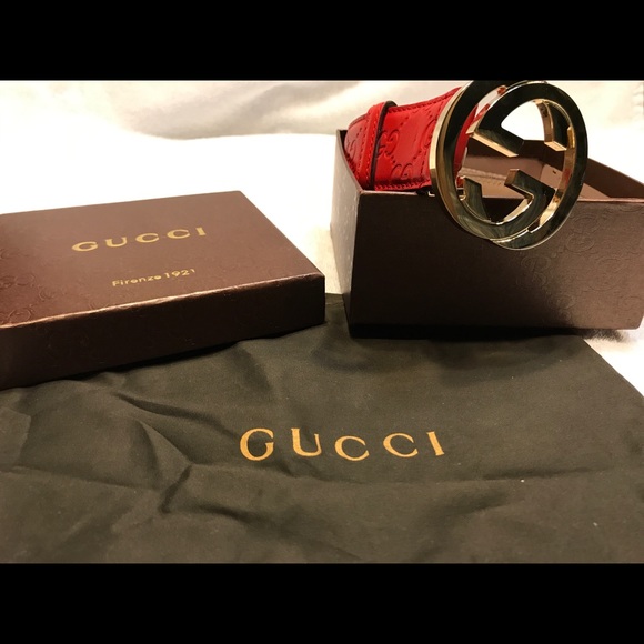 Red Guccissima Gucci Belt - Picture 6 of 6