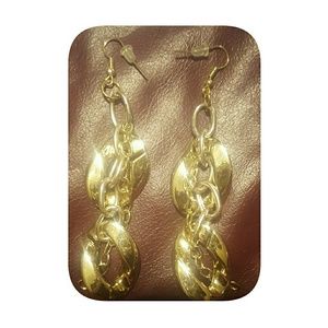 Hand crafted gold chain earrings