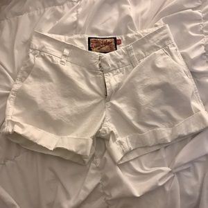 White Cuffed Shorts