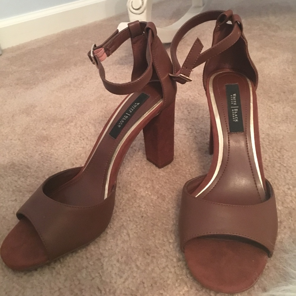 Black and white market heels