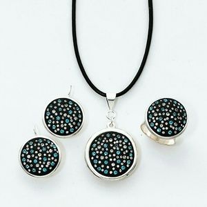 Handcrafted Swarovski Crystal & Clay Pendant Set