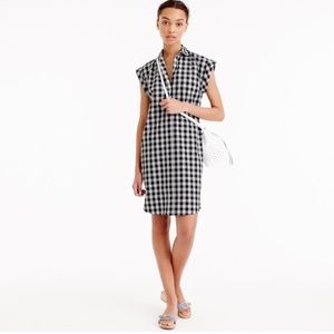 J.crew classic short sleeve gingham shirt dress