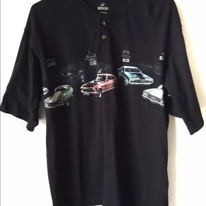 RedHead Medium Antique Cars Black Shirt Sz Medium