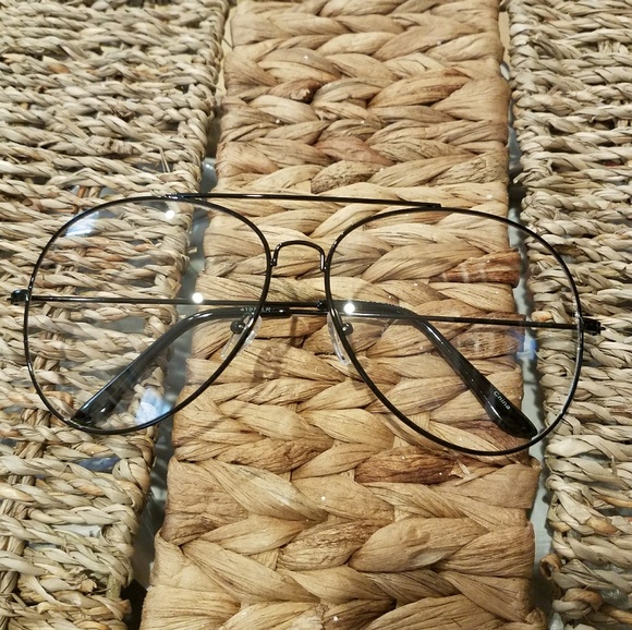 Oversize Aviator Sunglasses Rose Gold Clear Lens - Picture 7 of 8