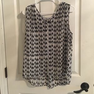 Sheer black and white tank