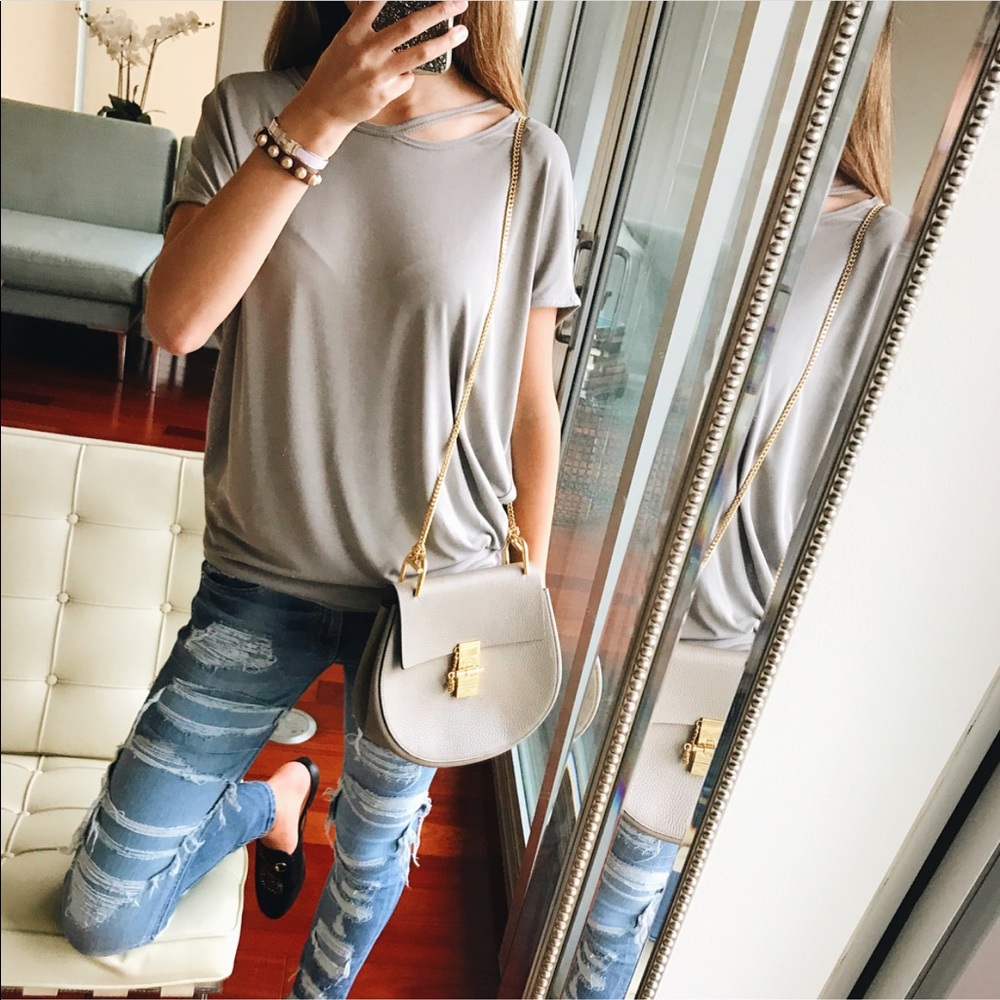 Creamy Mocha Draped Soft Tee