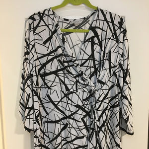 Avenue faux-wrap tunic blouse - 18/20