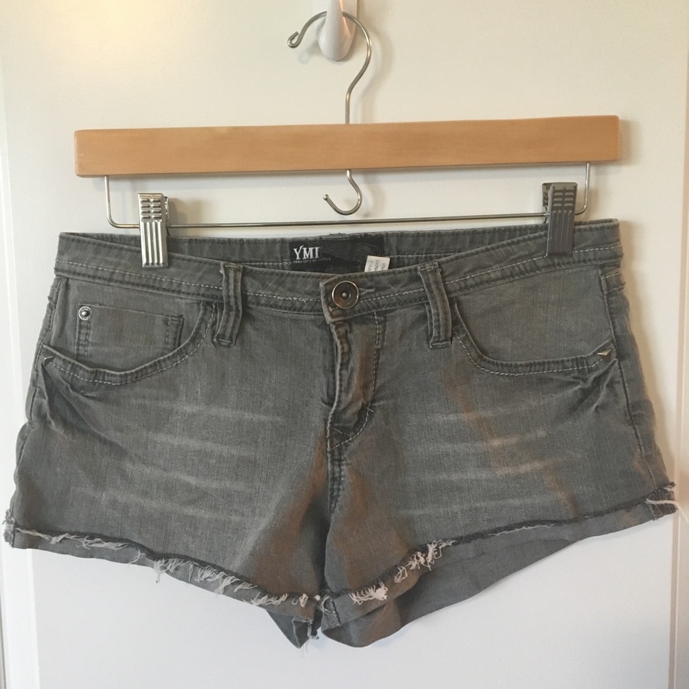 YMI Grey Wash Cut Off Jean Shorts