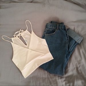 NWOT UO Kimchi Blue Cropped Wrap Top