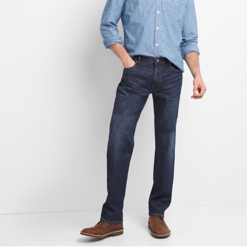 GAP Men's Straight Fit Blue Jeans