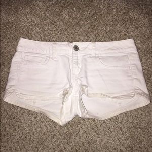 White Stretch Denim Shorts