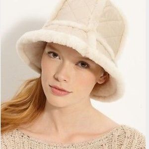 Ugg Stucco Quilted Fur Trim Hat
