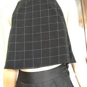 American apparel black grid crop top