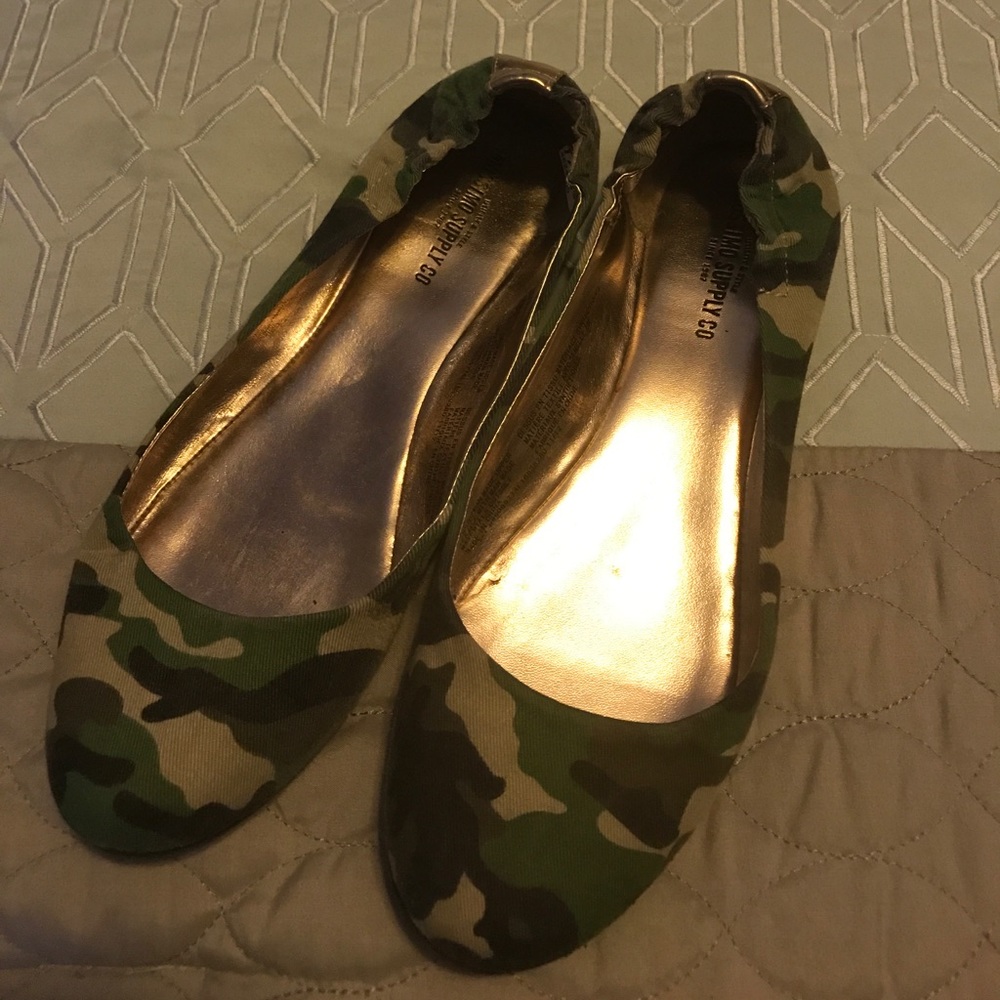 Camo print flats