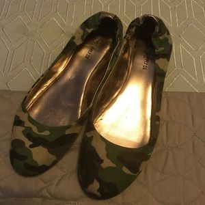Camo print flats