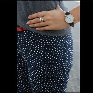 Gap Slim Cropped Polka Dot Navy Pants Petite 0