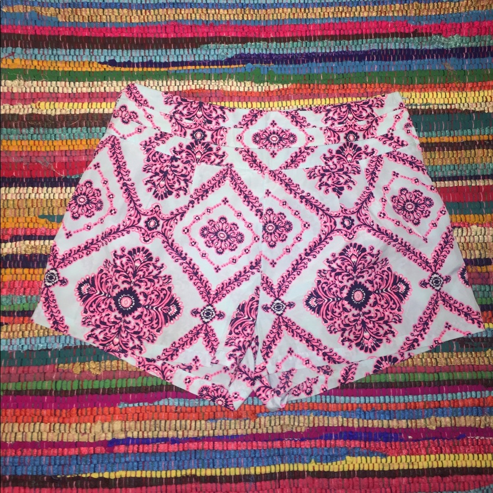 High waisted Blue and pink shorts