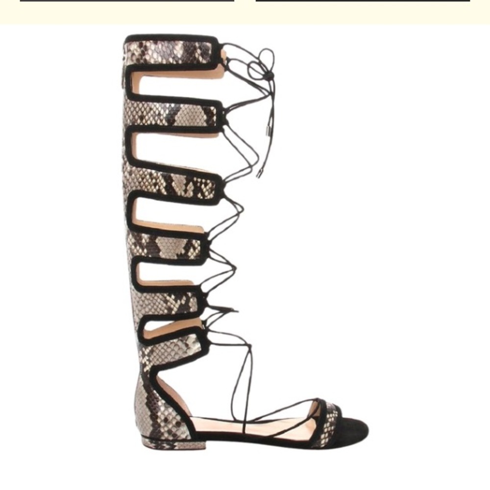Alexandre Birman Python Leather Cage Flat Sandals NEW Size 38.5 Retail $1,280