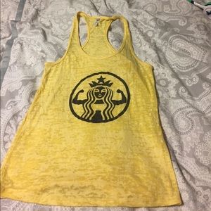 Workout shirt Starbucks lady