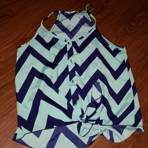 Dark mint and navy tank