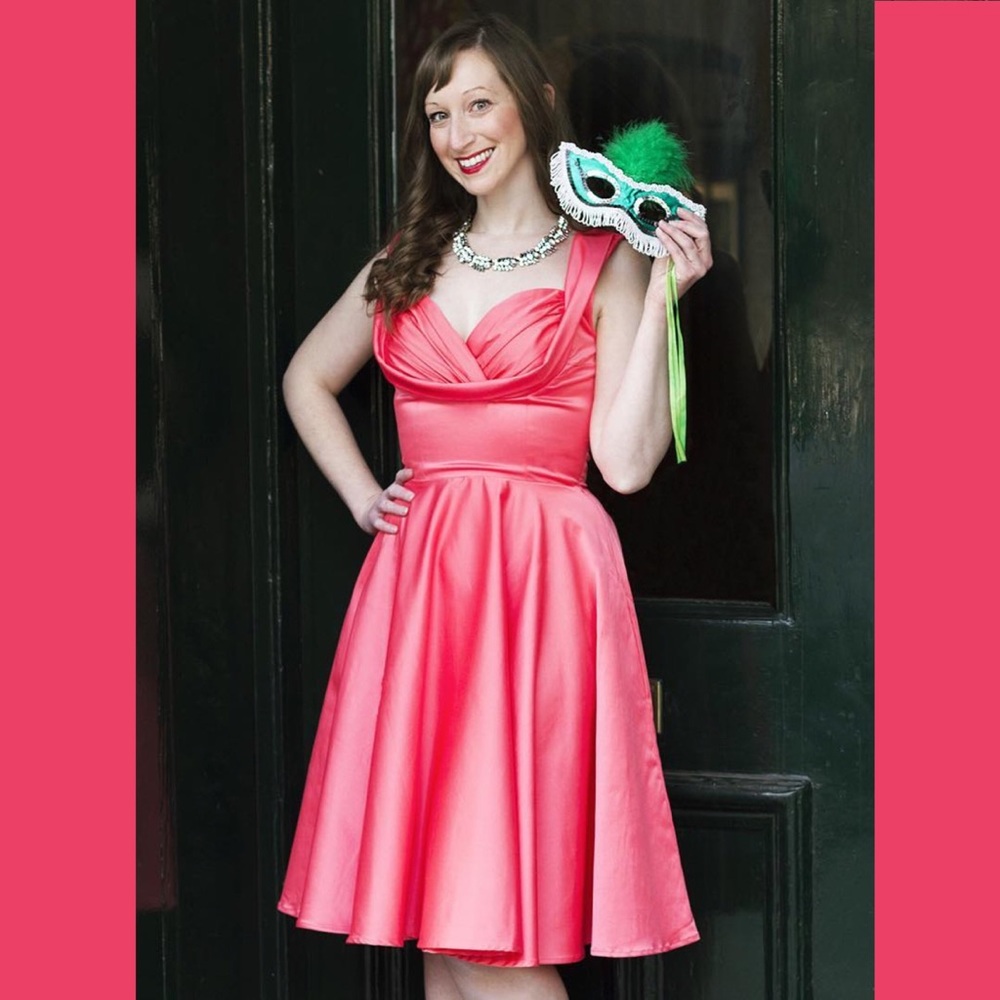 🆕 Trashy Diva Honey Dress in Coral Satin