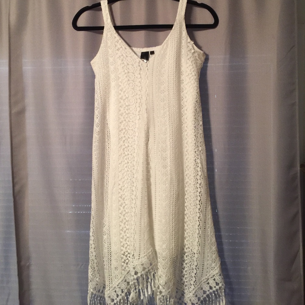 Trixxi Crochet Fringe Tank Dress