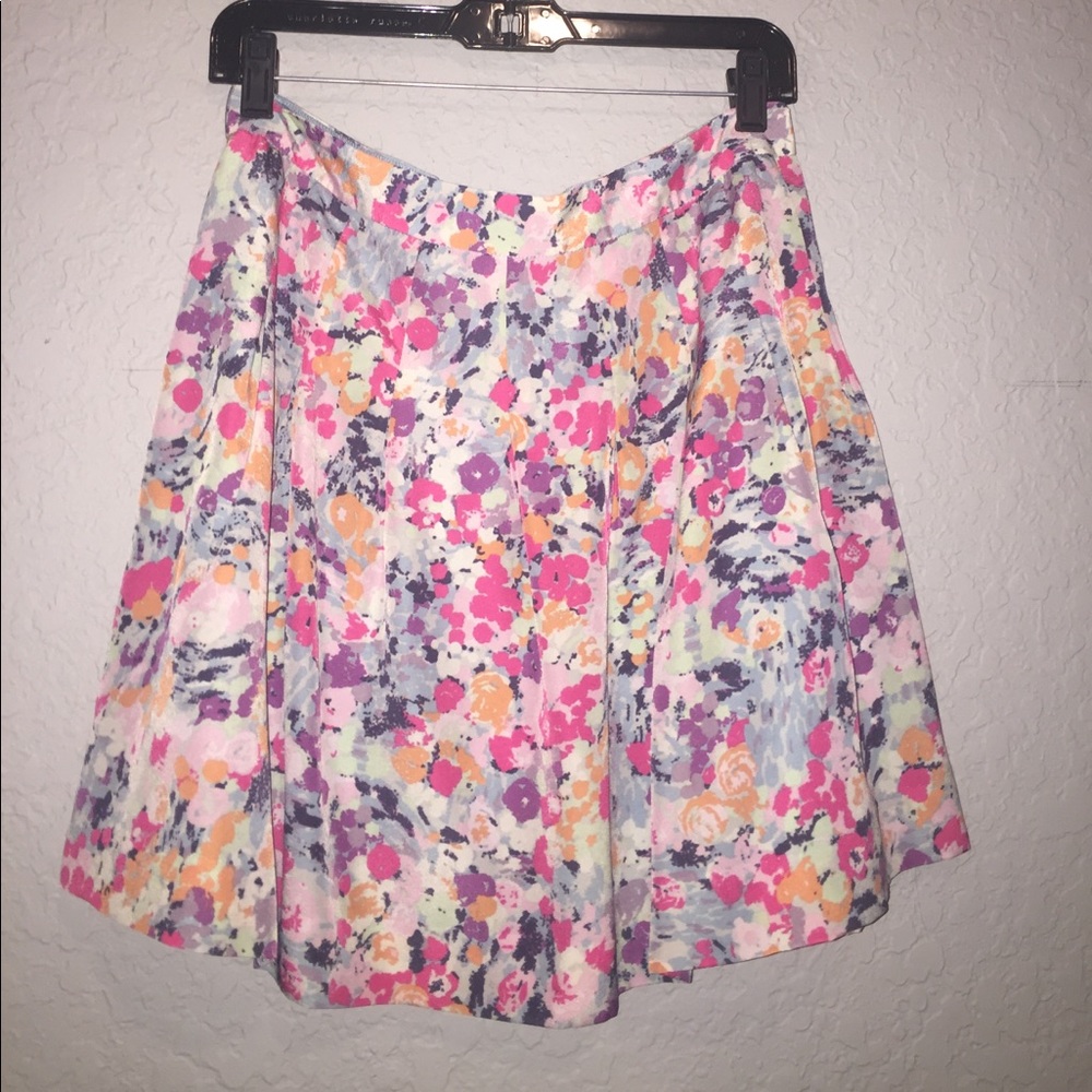 J. Crew pleated floral skirt