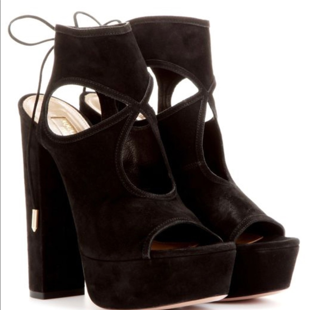 Aquazzura tie back platform sandals