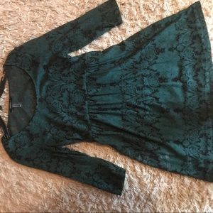 Forever 21 Emerald Green and Black Dress