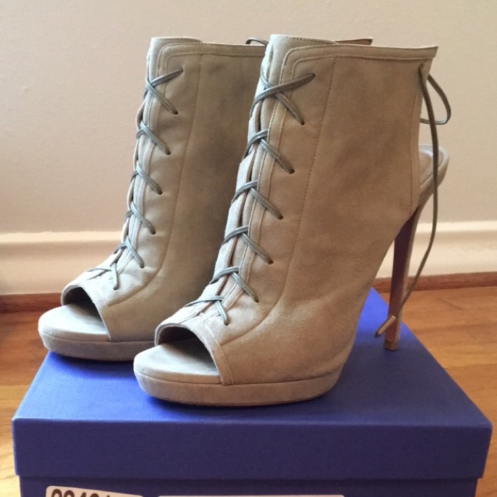 Aquazzura Hana Suede Lace Up Bootie