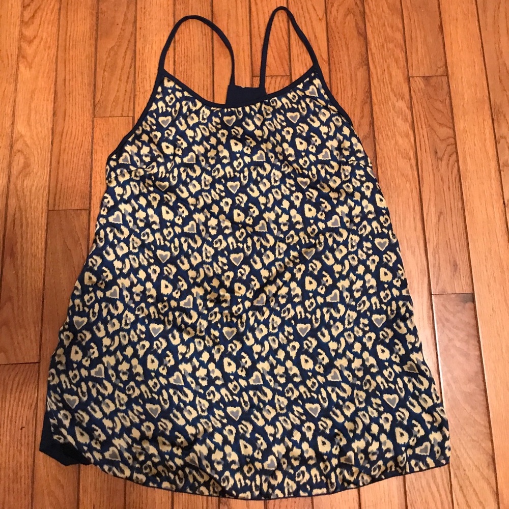 Blue and Gold Cheetah Tank top
