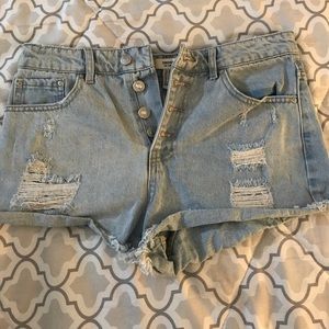 High rise jean shorts