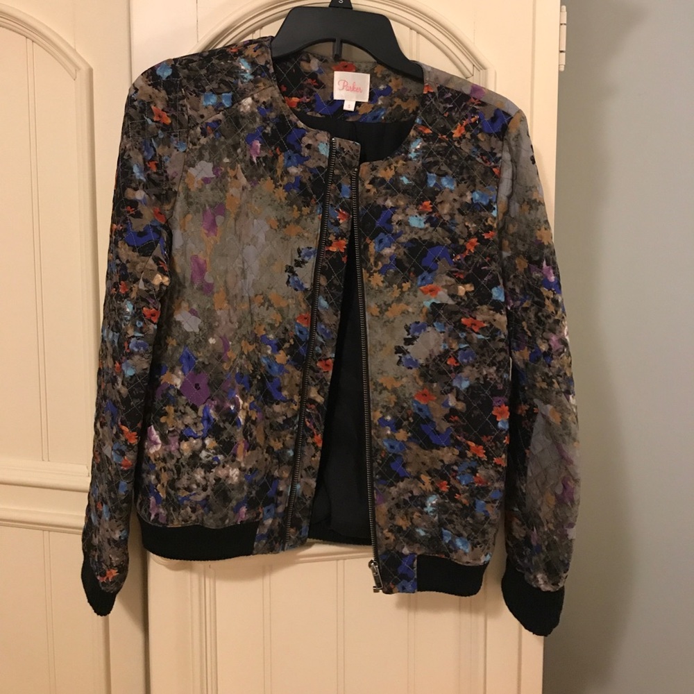 Parker silk bomber jacket 100% silk