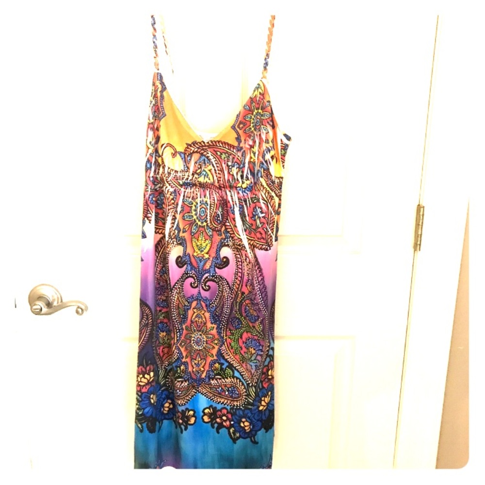 Beautiful multicolored jeweled sundress size L.