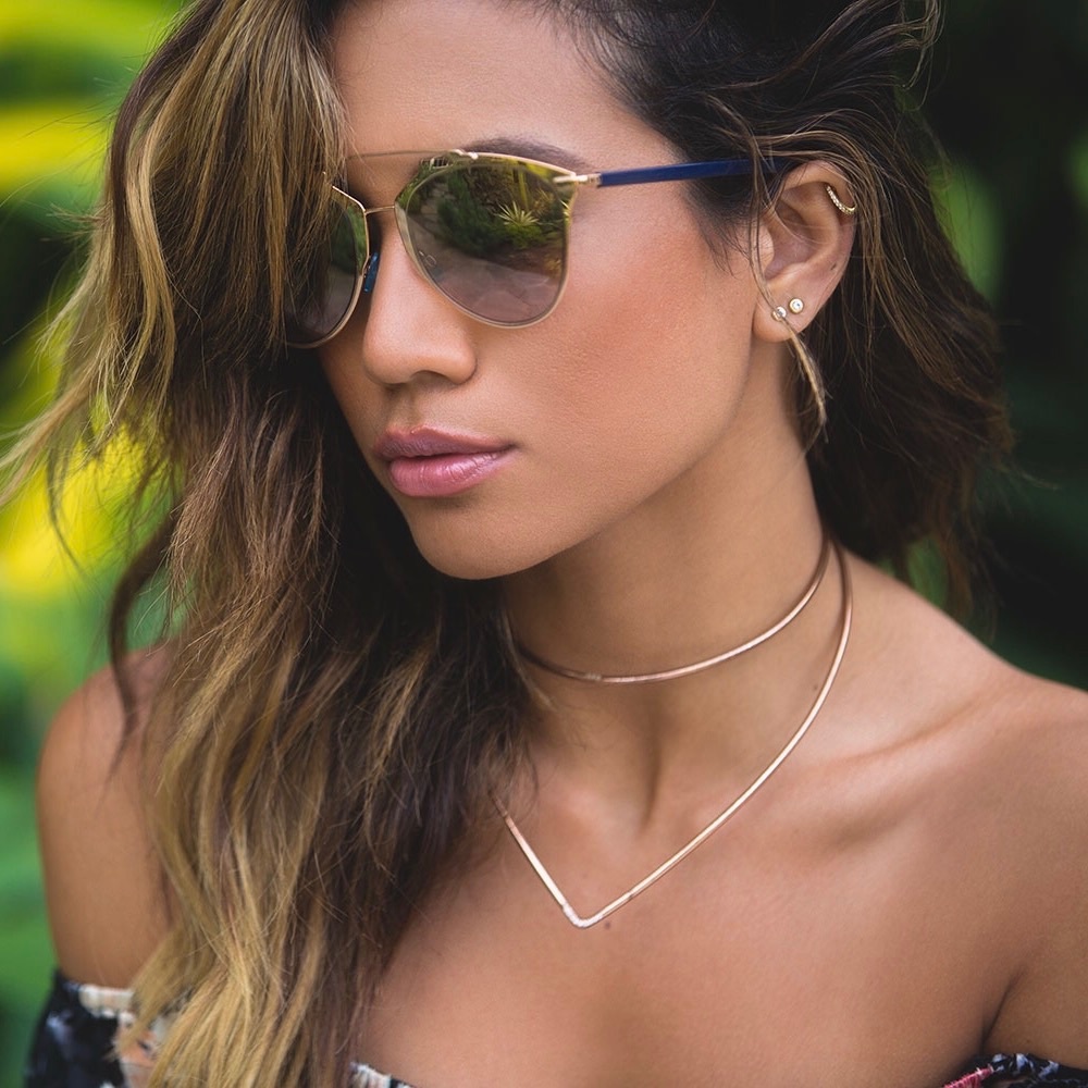 Gold "Brittany" Reflected Sunglasses