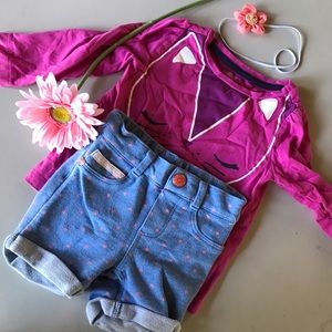 Denim polka dot shorts 