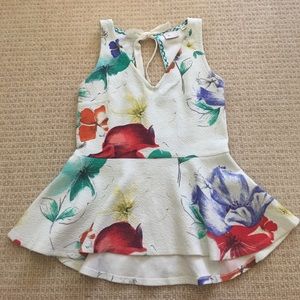 Anthro Floral Peplum Tank