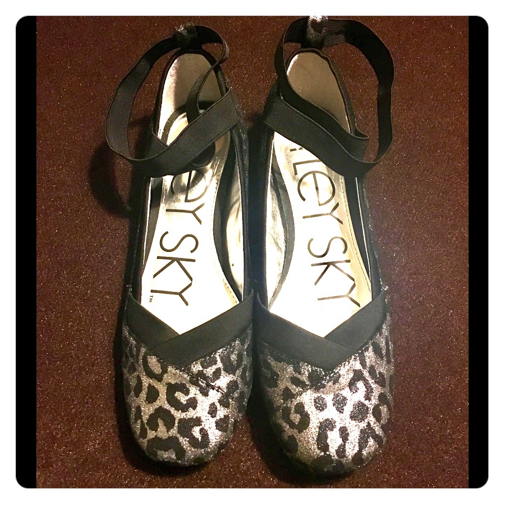 Metallic animal print flats by Ryley Sky