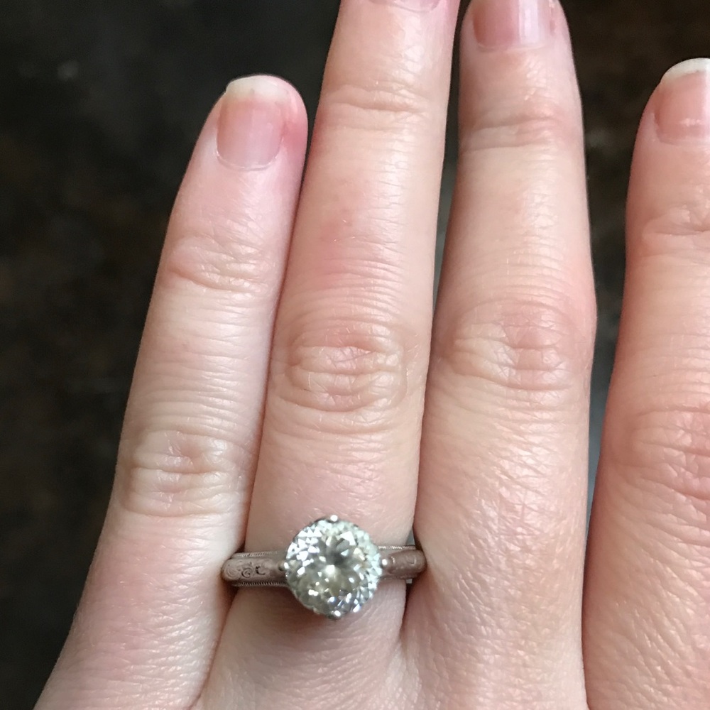 Tacori Platinum plated CZ ring  2 carats.