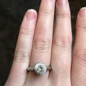 Tacori Platinum plated CZ ring  2 carats.