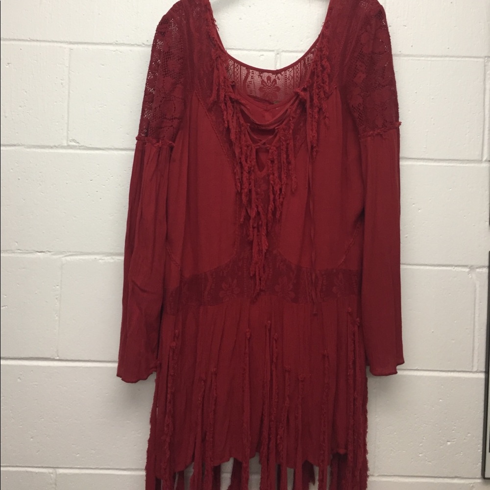 Free People Bohemian red short Dress