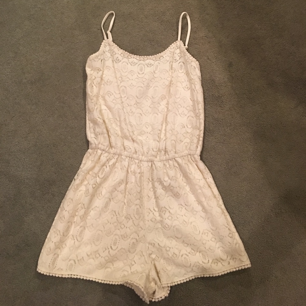Off White Lace Romper