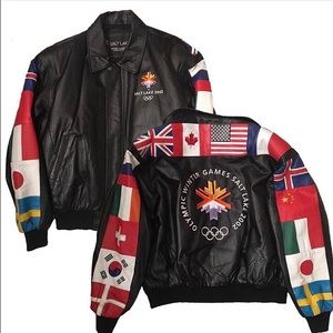 vintage Olympics leather jacket